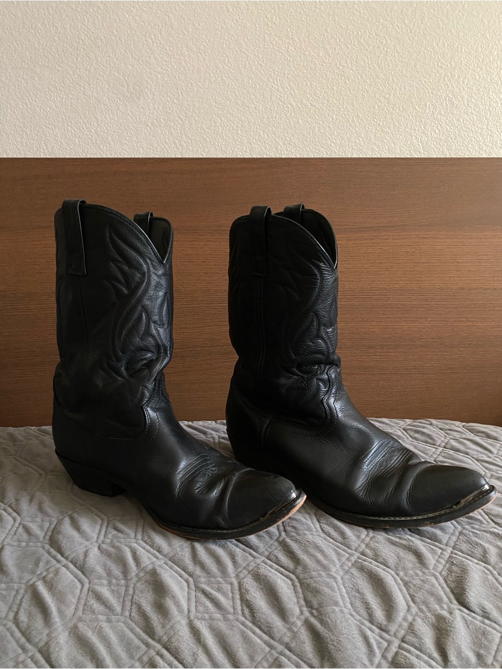 Menβs Extra Wide Size 13 Classic Western Black Cowboy Boots Masterson Boot Co